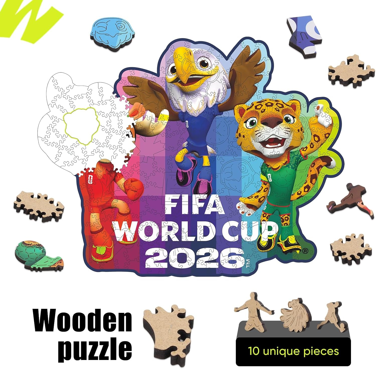 FIFA SOMOS Mexico Puzzle for Adult,200 Pieces Irregular Shape Puzzle, 5MM Thick, Creative Collectible Gift for Fans, Officially Licensed Product, 9.3 * 12″(Time to Shinemascots)