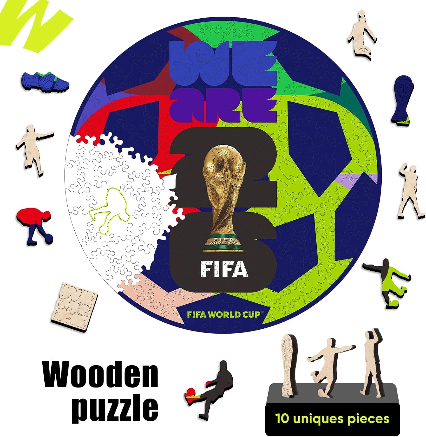 FIFA SOMOS Mexico Puzzle for Adult,200 Pieces Irregular Shape Puzzle, 5MM Thick, Creative Collectible Gift for Fans, Officially Licensed Product, 9.3 * 12″(Wa 26 Ball-200)