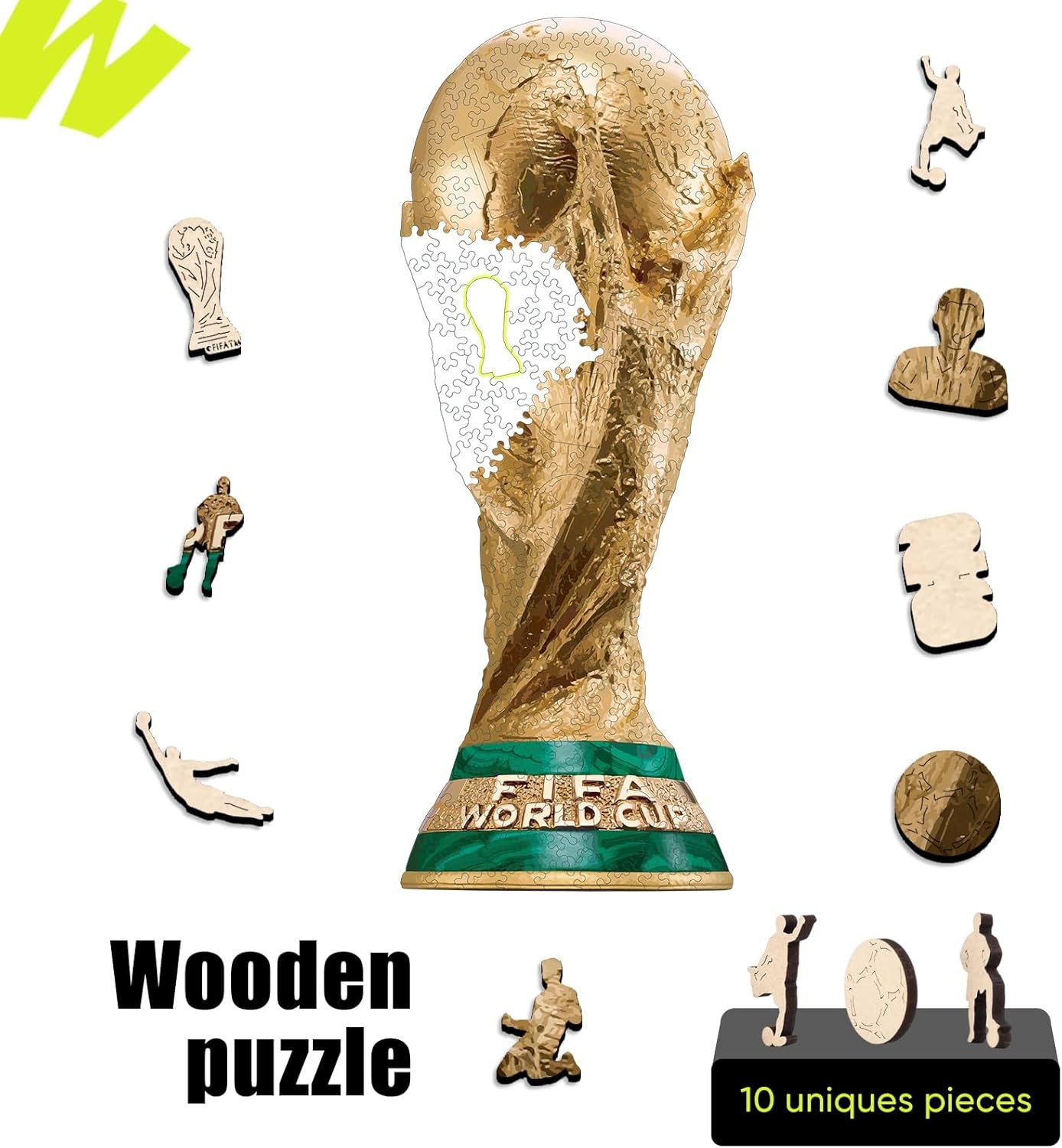 FIFA SOMOS Mexico Puzzle for Adult,200 Pieces Irregular Shape Puzzle, 5MM Thick, Creative Collectible Gift for Fans, Officially Licensed Product, 9.3 * 12″(Fifa Trophy)