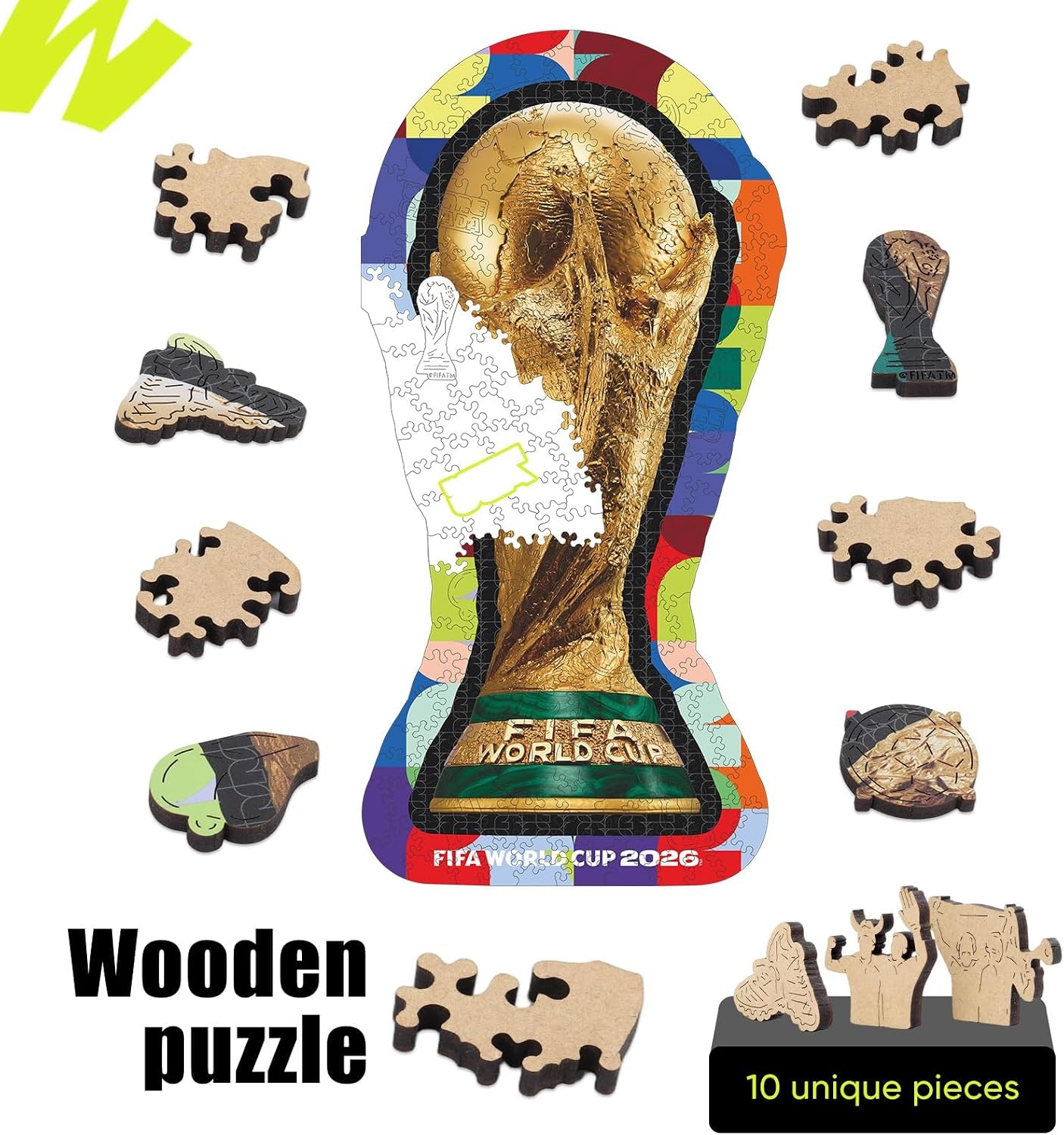 FIFA SOMOS Mexico Puzzle for Adult,200 Pieces Irregular Shape Puzzle, 5MM Thick, Creative Collectible Gift for Fans, Officially Licensed Product, 9.3 * 12″(Trophy 1)