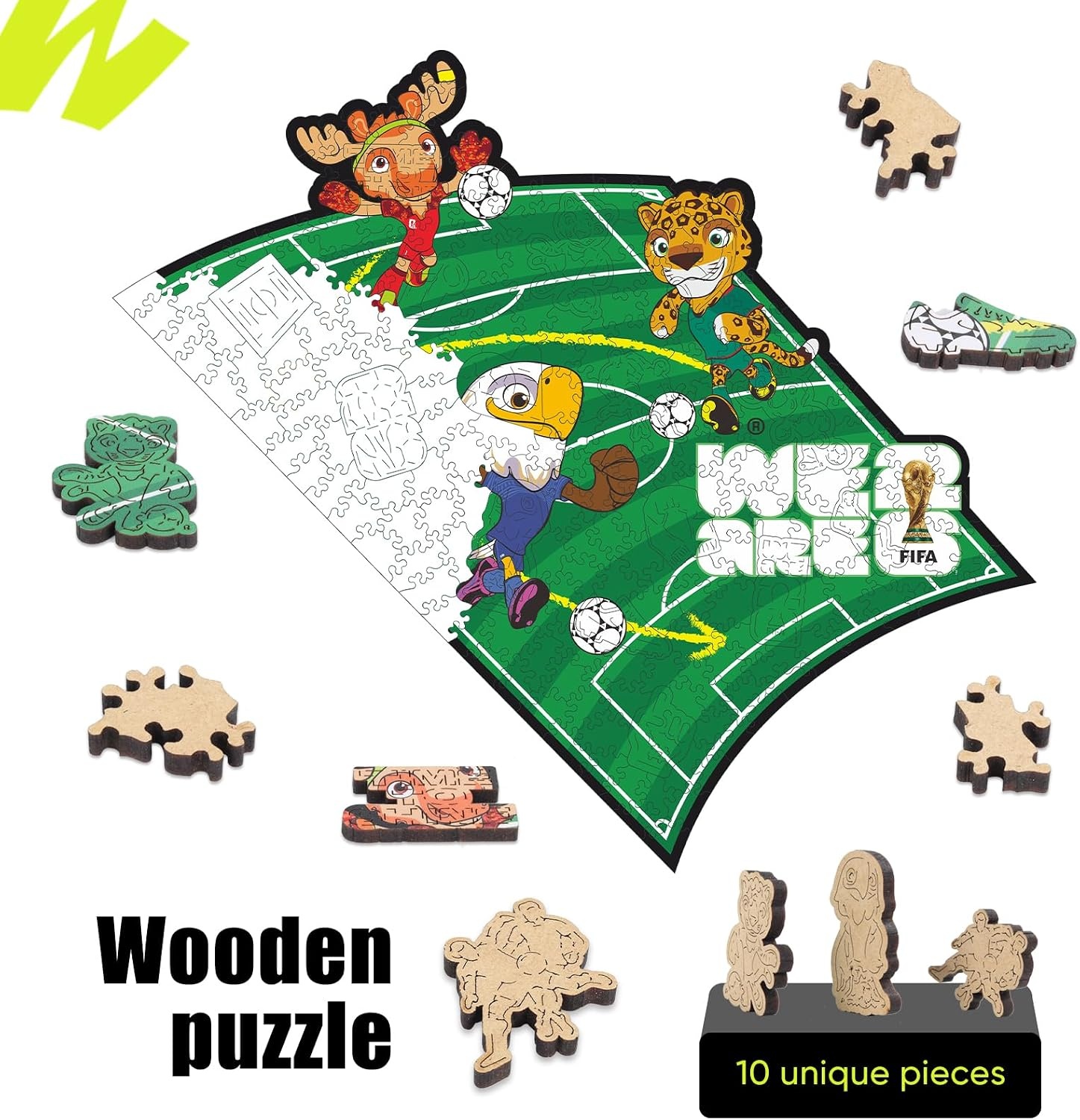 FIFA SOMOS Mexico Puzzle for Adult,200 Pieces Irregular Shape Puzzle, 5MM Thick, Creative Collectible Gift for Fans, Officially Licensed Product, 9.3 * 12″(Time to Play)