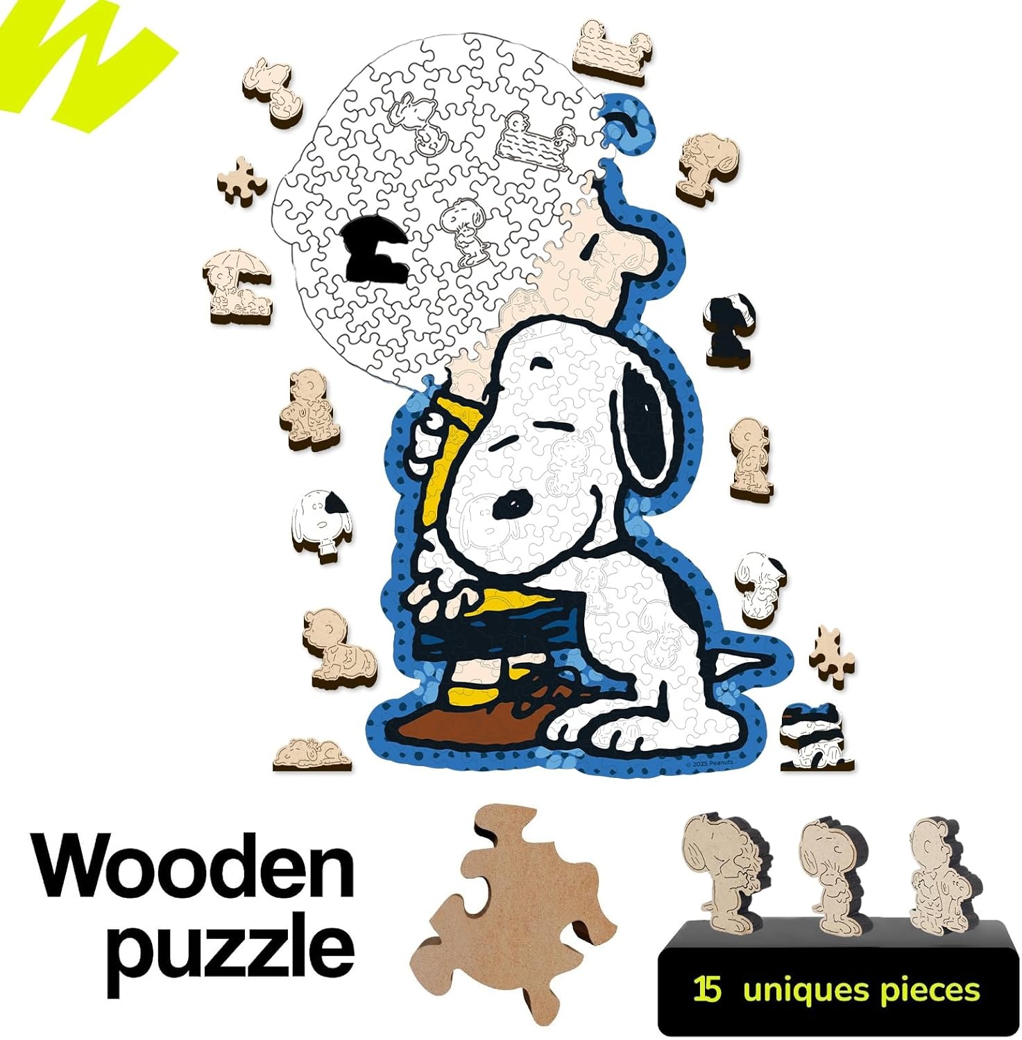 Peanuts Puzzles for Adults – Charlie Brown Wooden Puzzles, 300 Pieces Unique Shaped Jigsaw Puzzles, Snoopy Gifts for Women, 5MM Thick, Officially Licensed Merchandise – Good Ol Comic, 15.1″ x 10.6″(Better Together)