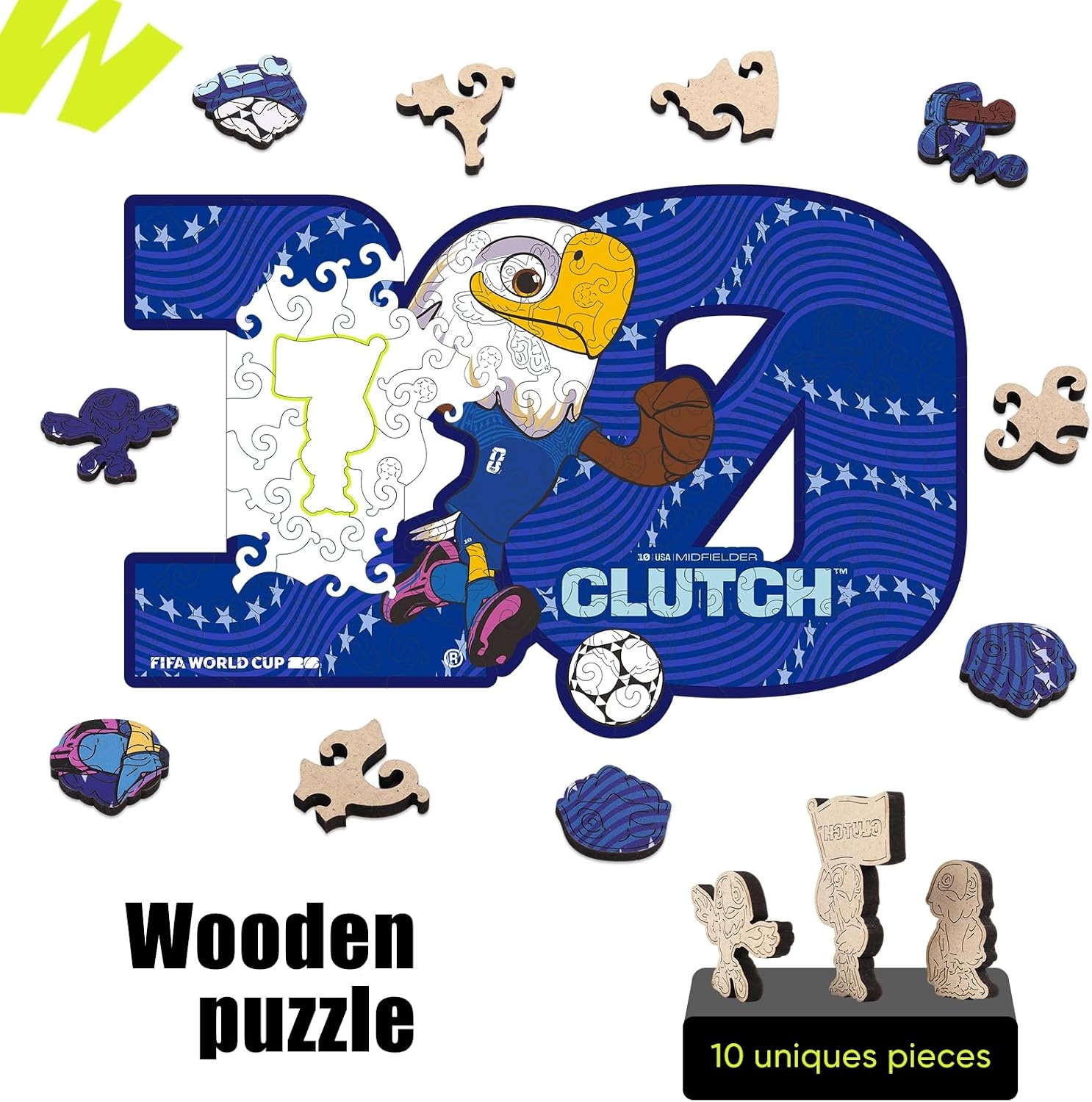 FIFA World Cup 2026 City Puzzle Kansas City Poster – Wooden Puzzle for Adult, 200 Pieces Irregular Shape Puzzle, 5MM Thick, Creative Collectible Gift for Fans, Officially Licensed Product, 9.3×11.8(Clutch)