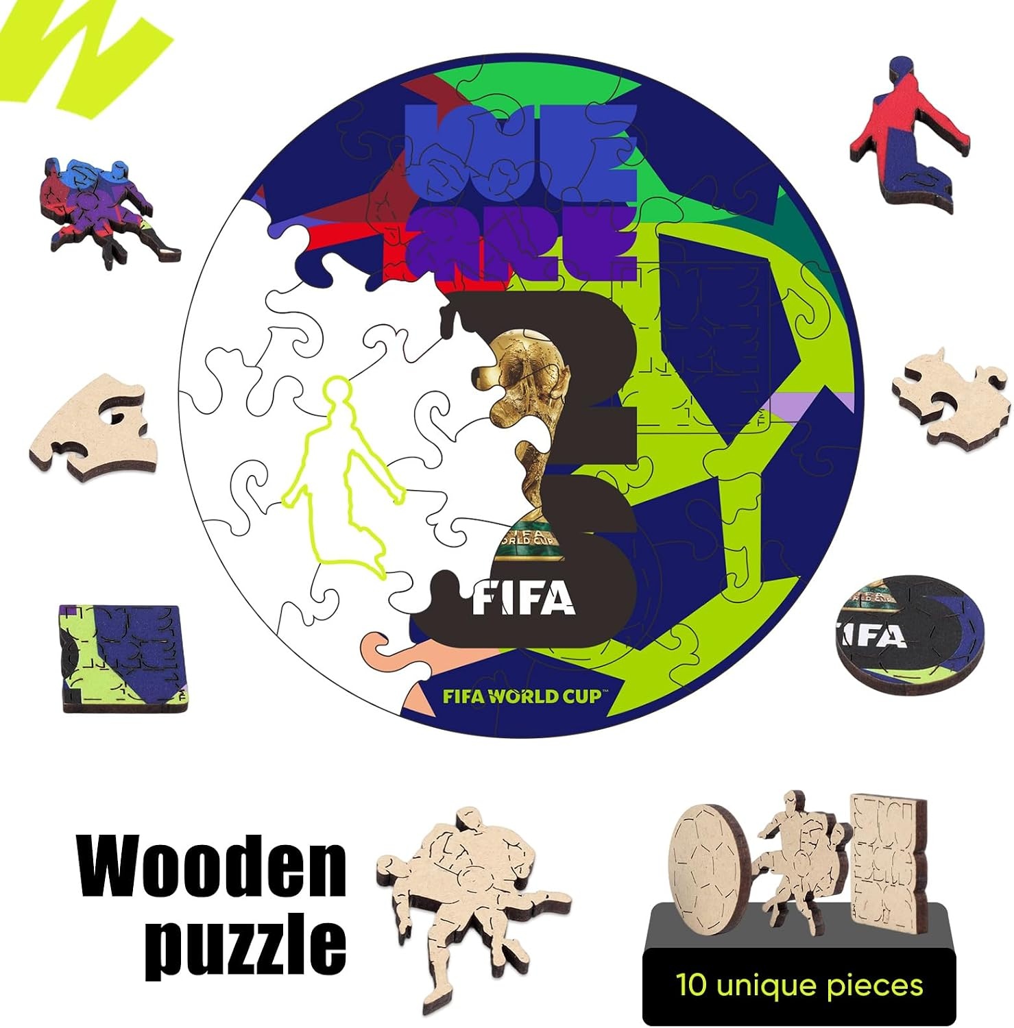FIFA World Cup 2026 City Puzzle Kansas City Poster – Wooden Puzzle for Adult, 200 Pieces Irregular Shape Puzzle, 5MM Thick, Creative Collectible Gift for Fans, Officially Licensed Product, 9.3×11.8(Fifa Football)